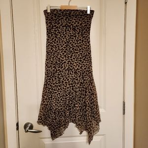 strapless leopard dress